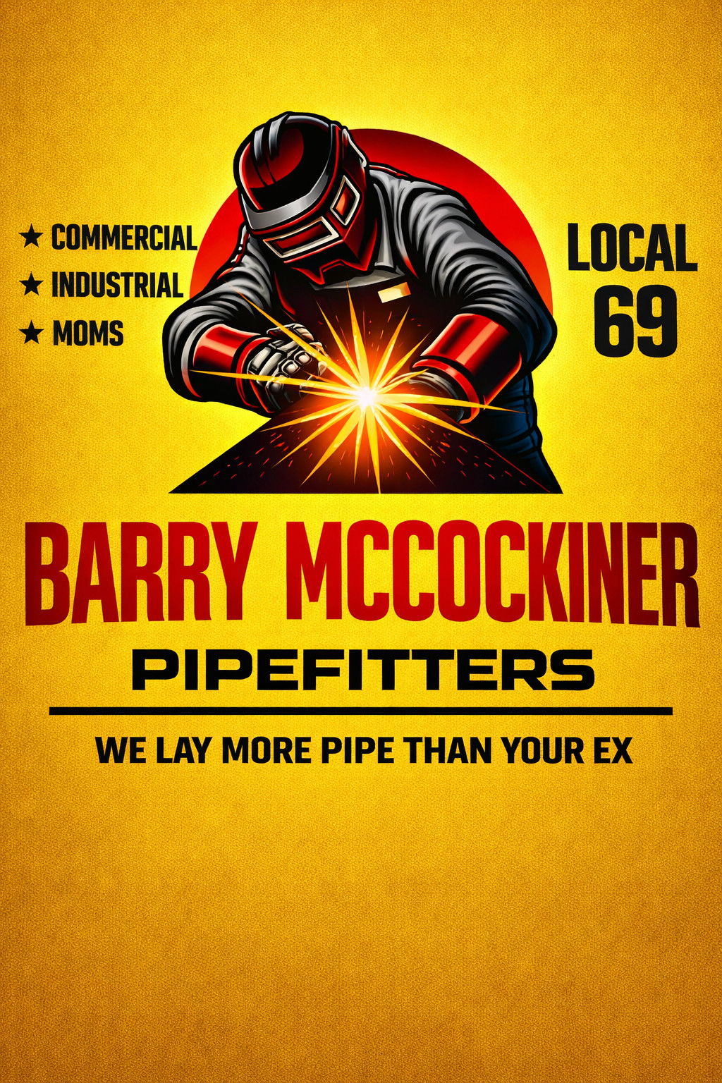 Barry Mccockiner pipefitters wall art metal sign
