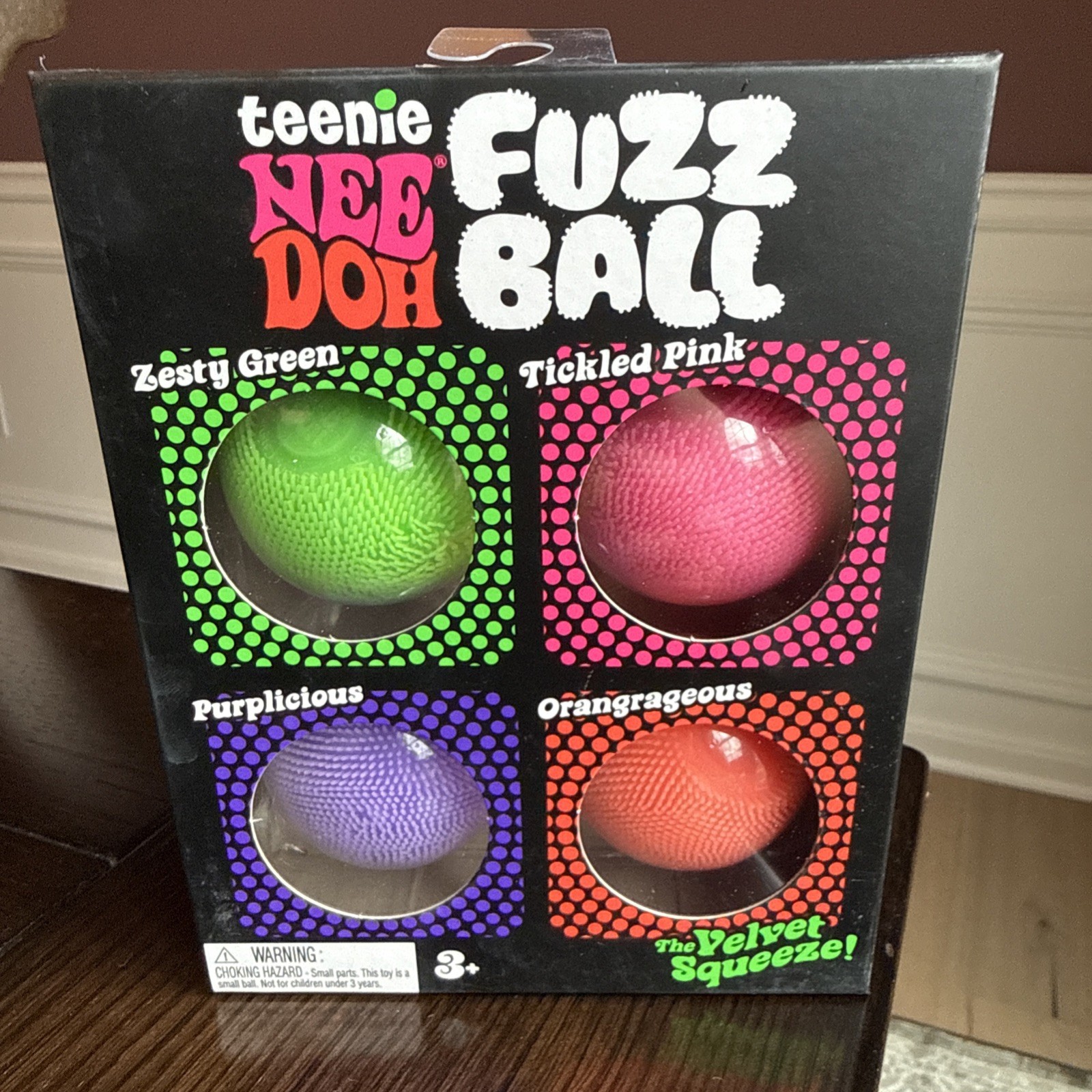 NeeDoh Teenie Fuzz Ball 4 Pack Viral TikTok Sensory Fidget Toy Schylling NEW SET