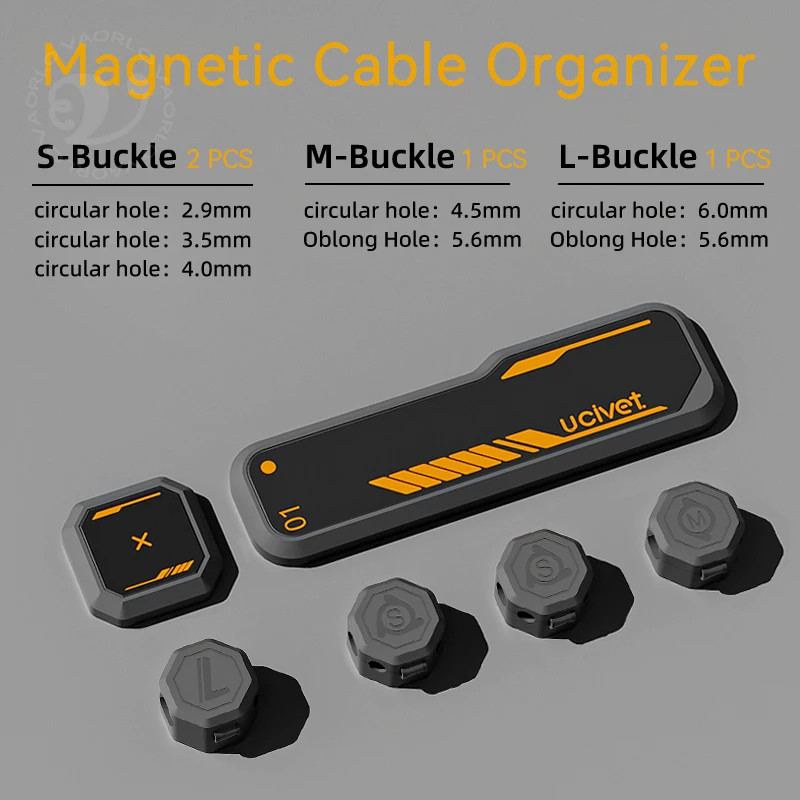 Punk01 Magnetic Protector Cable Clip Desktop Tidy Cable Organizer USB Charger Ca