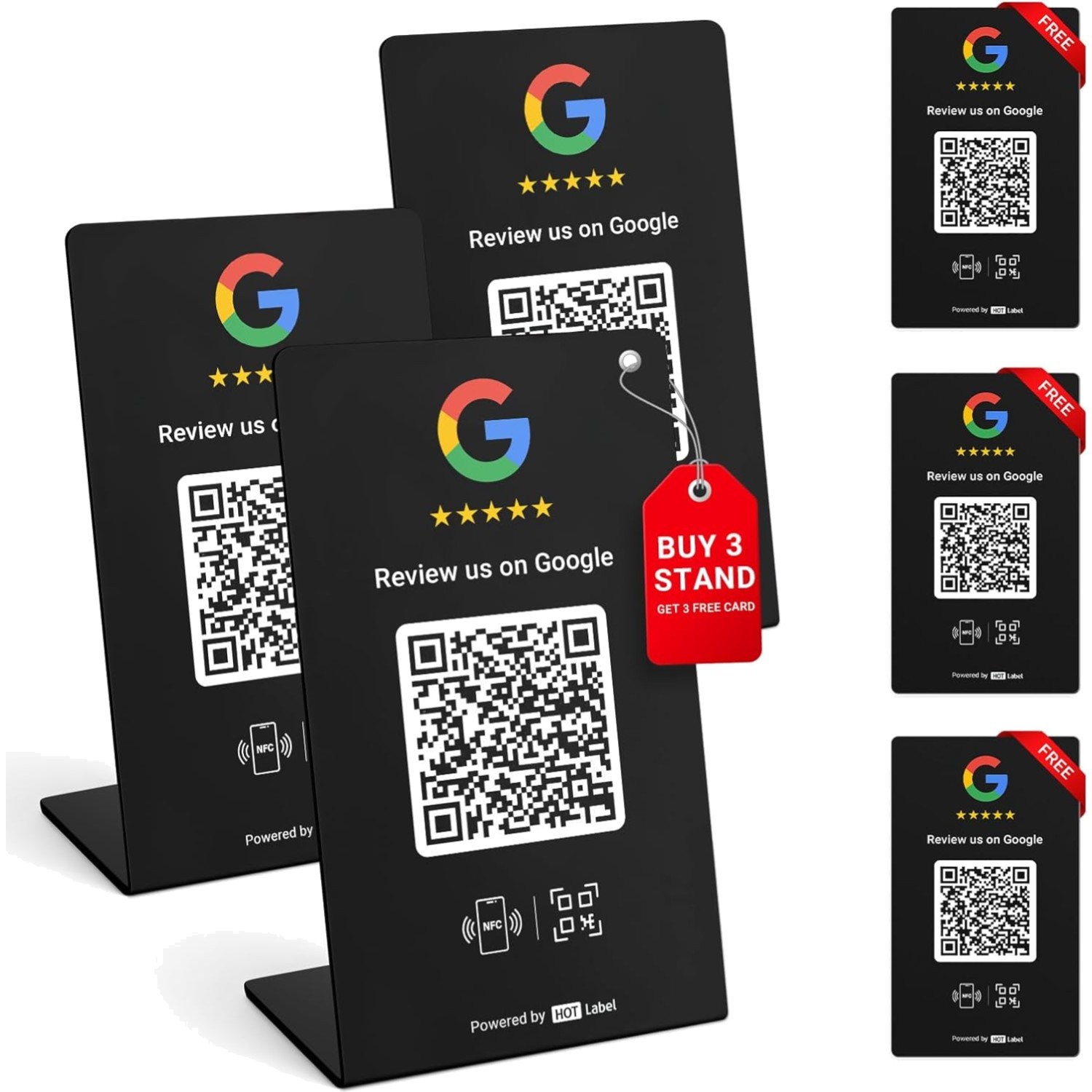 Google Review Stand (3 PCS)- Boost Reviews w/Reusable Google Review T