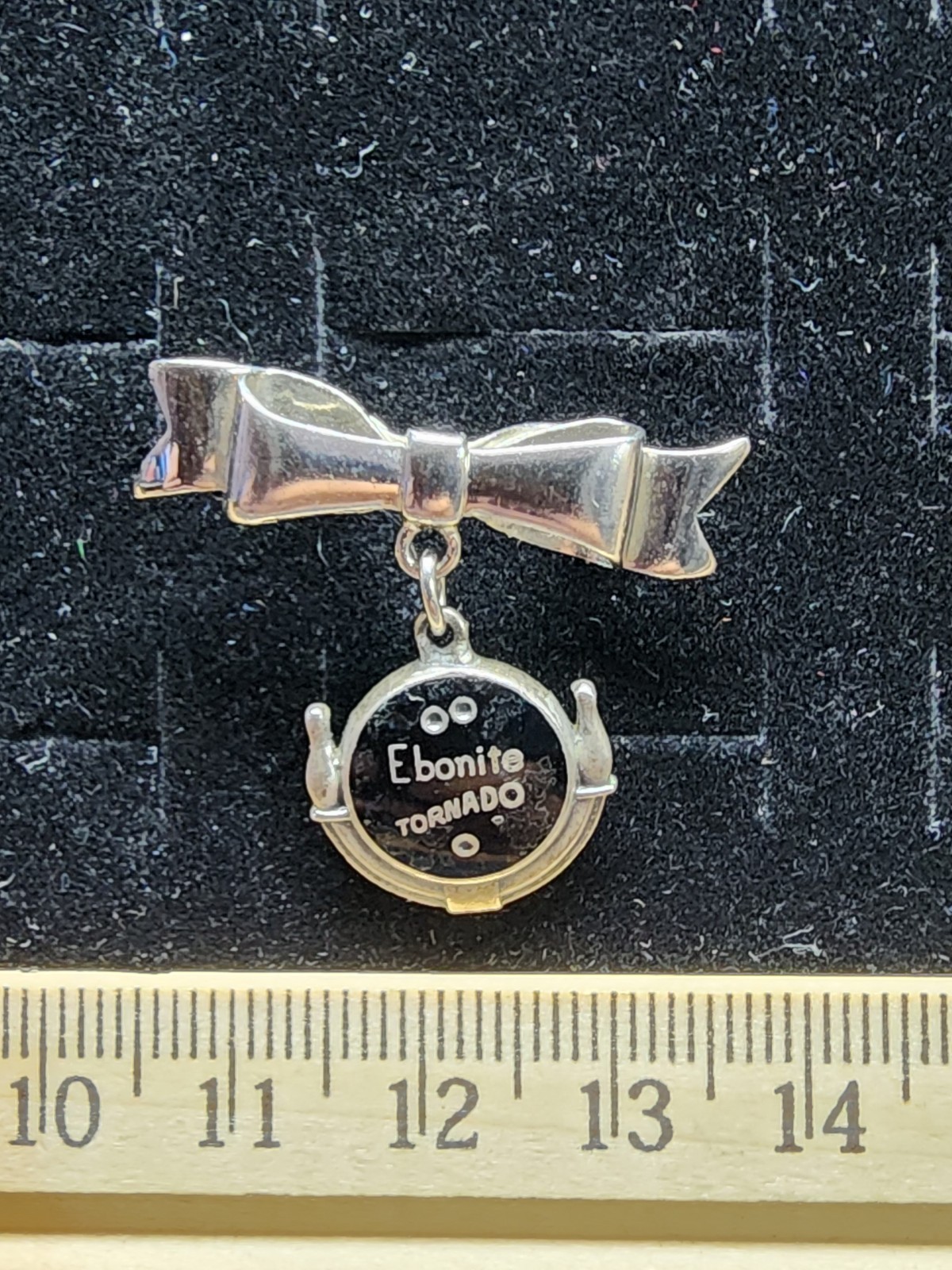 Antique Bowling Pin Ebonite Tornado Sterling Silver/Lapel Hat Pin Marked/Tested+