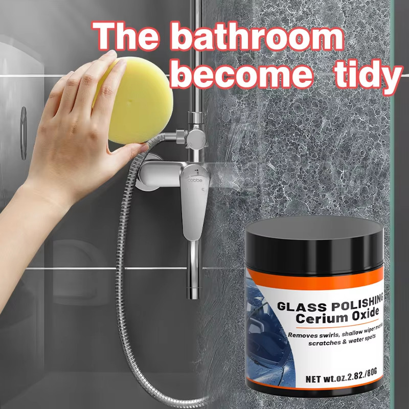 80G Glass Polishing Powder - Universal Glass Care for Bathroom & Car, Efficient 