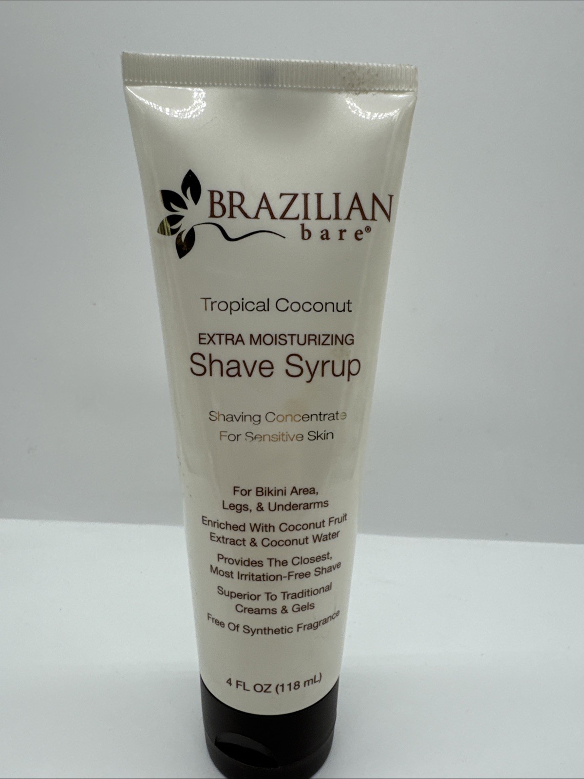 Brazilian Bare Shave Syrup Extra Moisturizing For Bikini Area Legs Coconut 4oz
