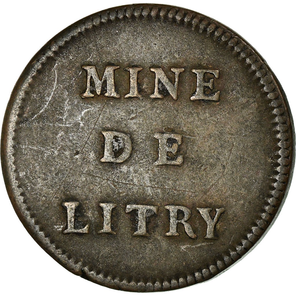 [#860662] Coin, France, Mines de Litry, Litry, 15 Sous, Rare, VF, Cop, per