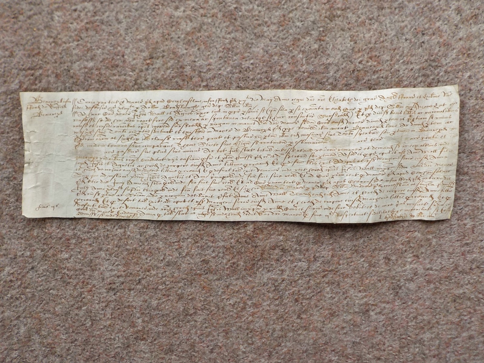 1598 Duffield Derbyshire 16th century manuscript Latin Vellum Deed Document