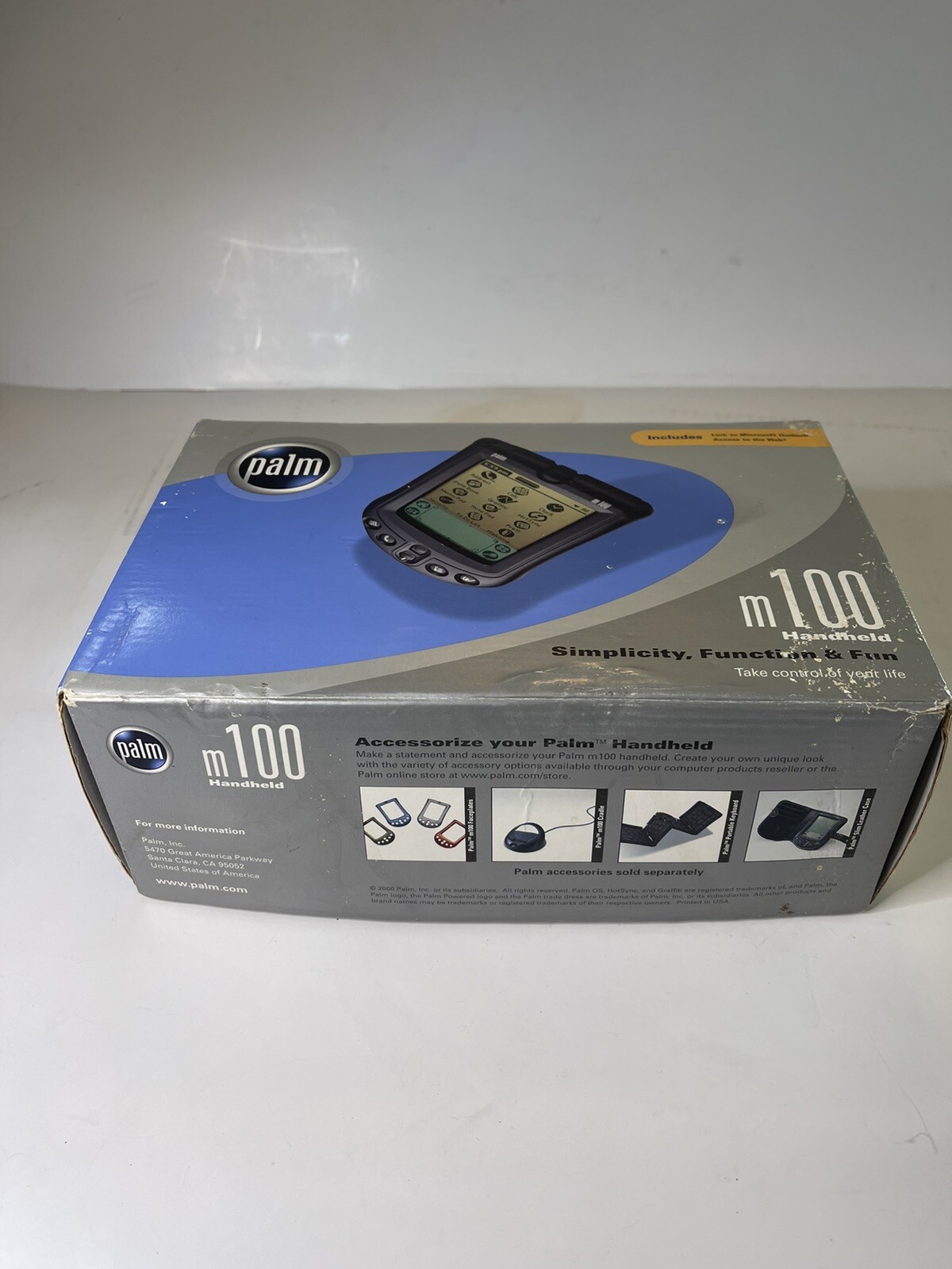 Palm m100 handheld pda organizer parts only with box read!