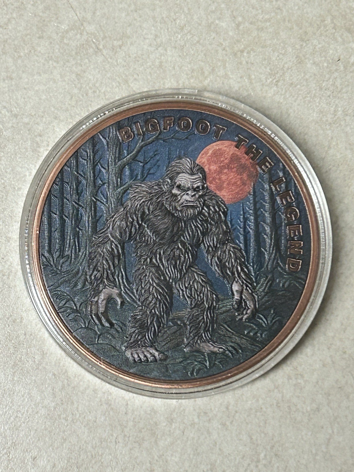 5oz ADVP Fine Copper .999 Bigfoot  Legend Colorized Antiqued Mintage 1,000 RARE