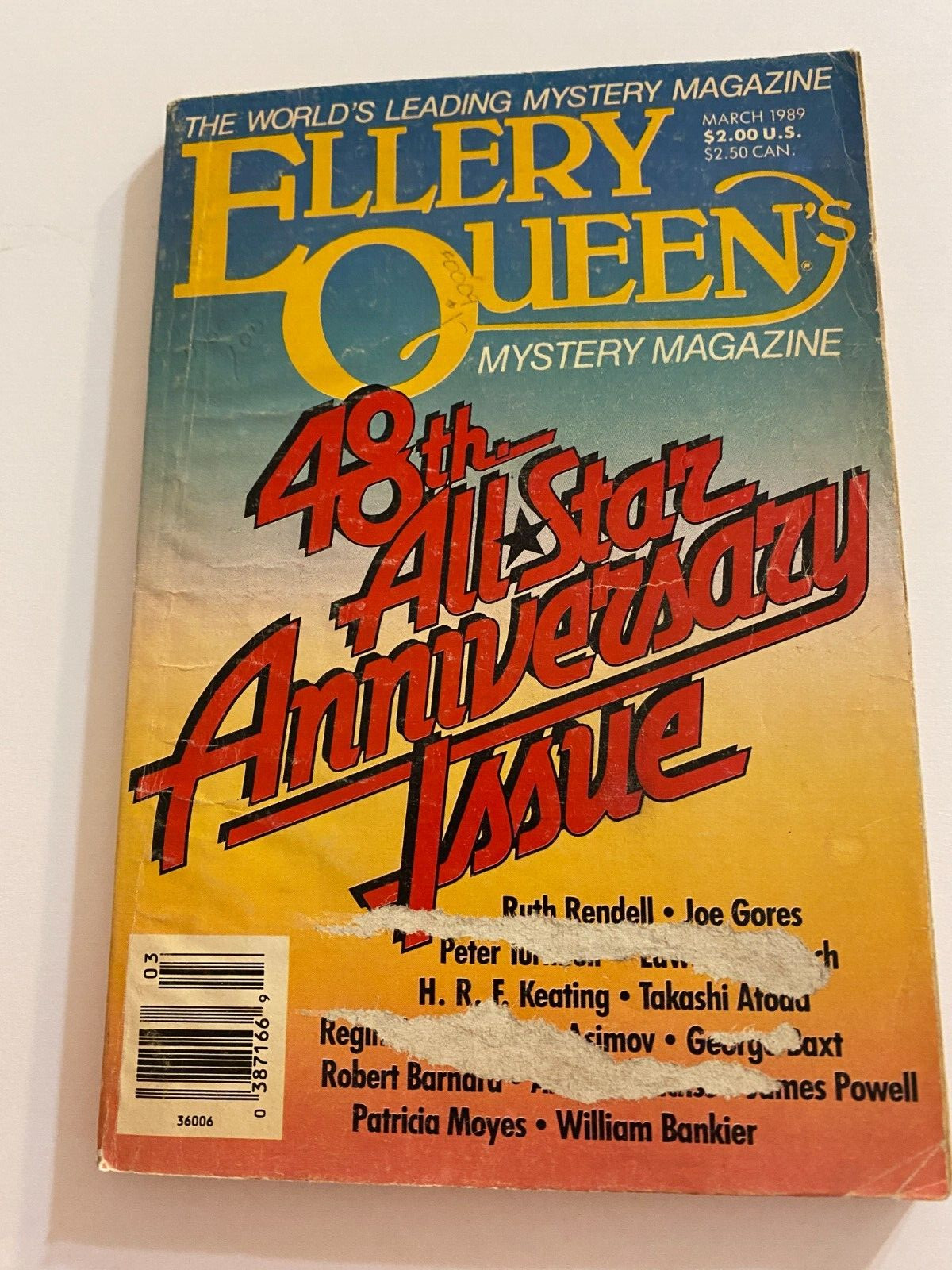 Ellery Queen Mystery Magazine March 1989 48th Anniversary Issue