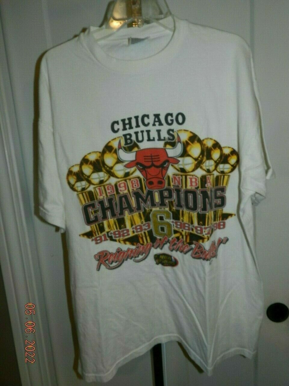 Rare 1998 Vintage Chicago Bulls 6 Time Championship T-Shirt XL 