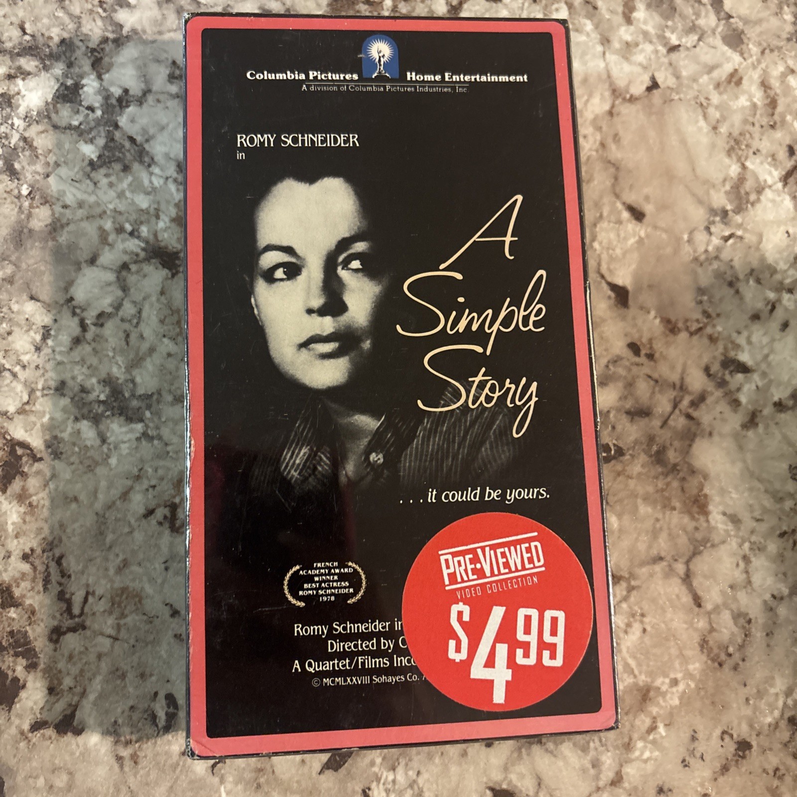 A Simple Story VHS Romy Schneider VHS Tape Blockbuster Pre-Viewed Sealed Rare