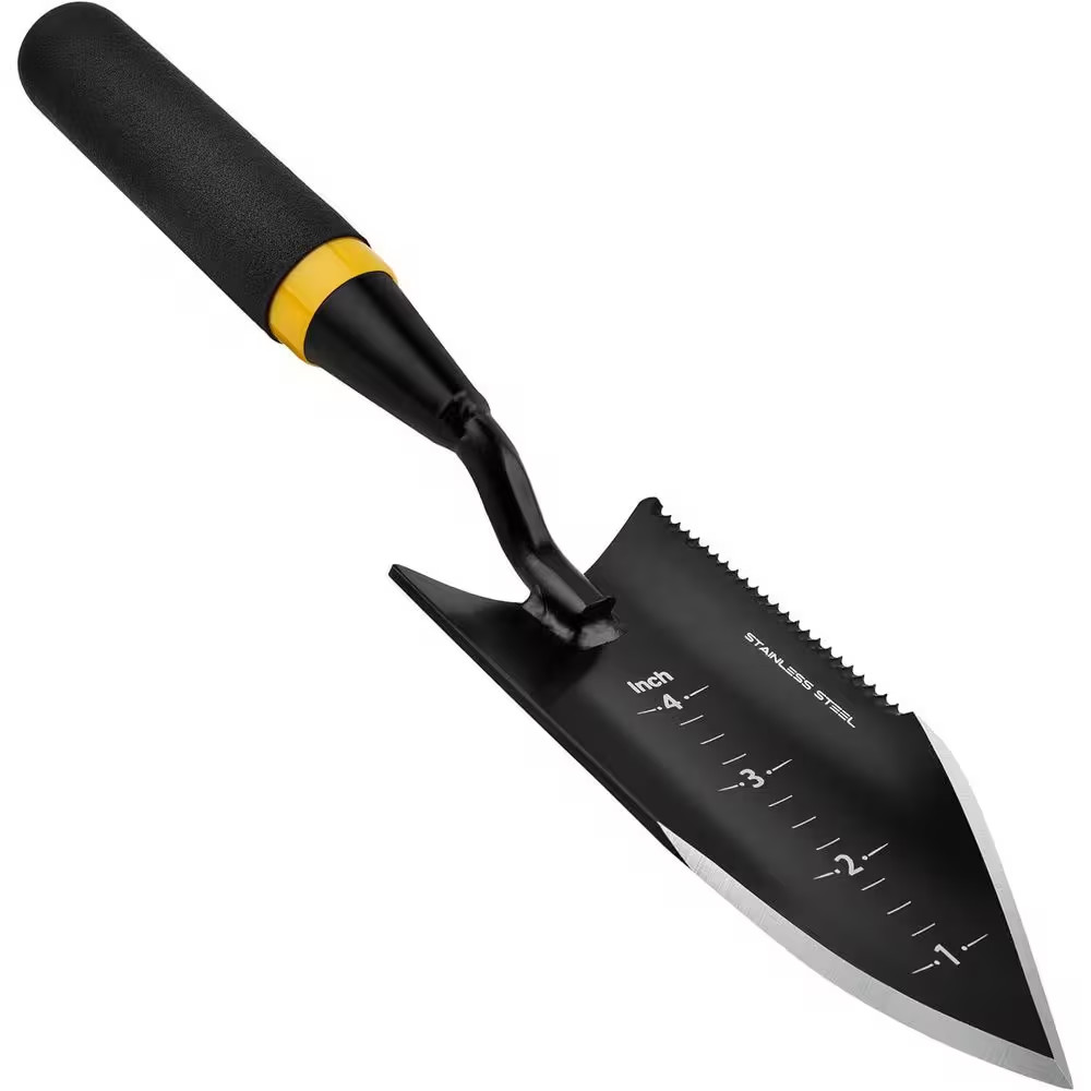 12.6 X 2.5 In. Serrated Stainless Steel Garden Trowel with Full Tang Metal Handl
