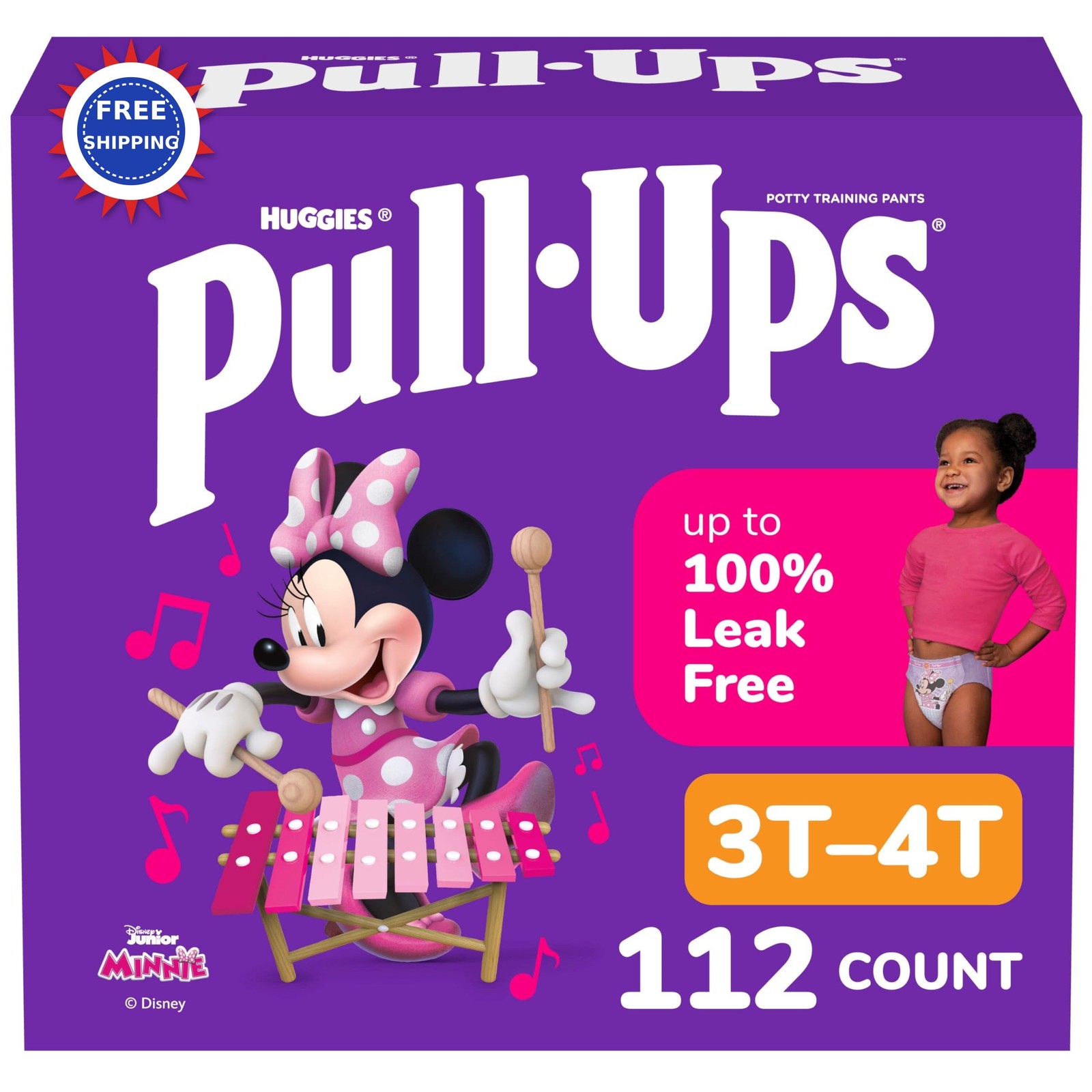 Potty Ups Girls Training Pants 3T-4T 32-40 lbs 112 Count 4 Pack Pull