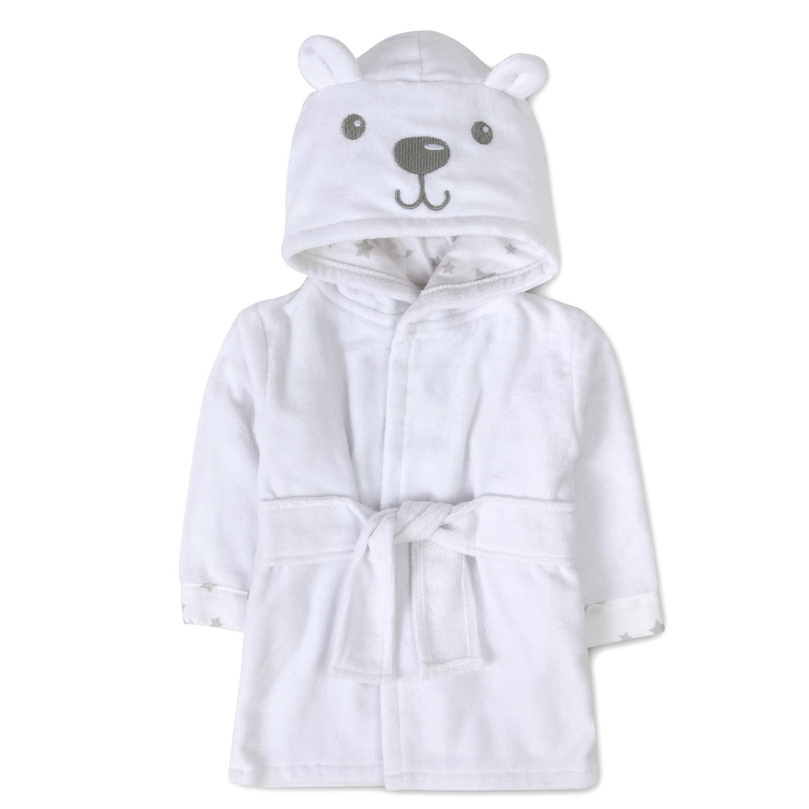 Baby Essentials Hooded Animal Bathrobe 0-9 Months, Whimsical White Bear 