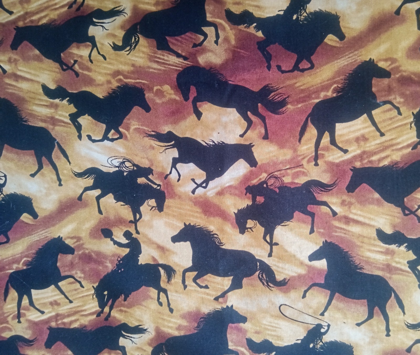 1 7/8 Yards of "Round Up" by Fabri-Quilt  #112-2647  100% Cotton Fabric