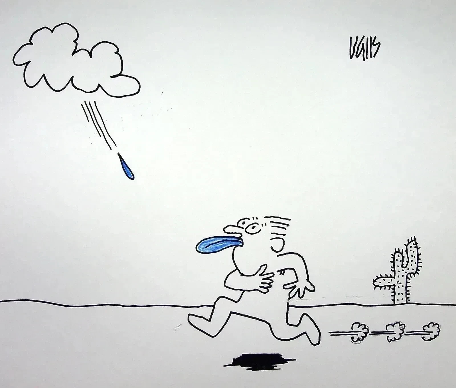 [HUMOUR - PRESSE] Guy VALLS : La Soif, DESSIN Original signé