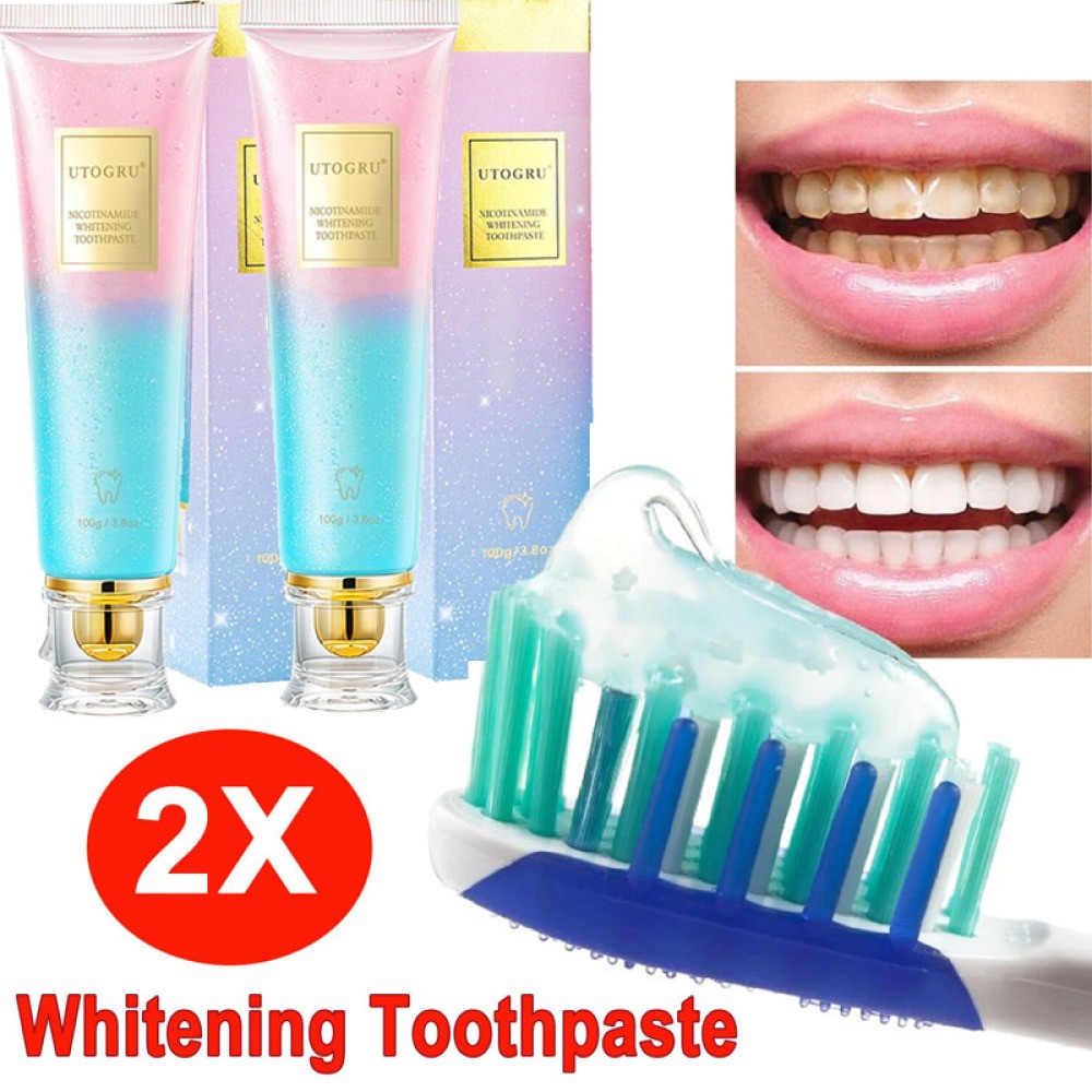 2PCS Niacinamide Whitening Toothpaste - Proven Stain Removal & Fresh Breath 100g