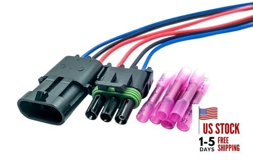 3 Way Male Female Weather Pack Series Connector Kit Assembled with 16 AWG 