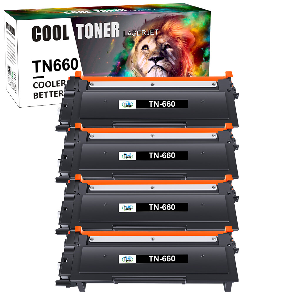 4 Pcs Black TN660 Toner Compatible With Brother DCP-L2540DW L2520DW MFC-L2700DW