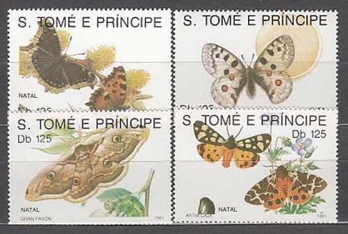Sao Tome And Principe - Yvert 1076/9 ** Mnh Fauna Butterflies