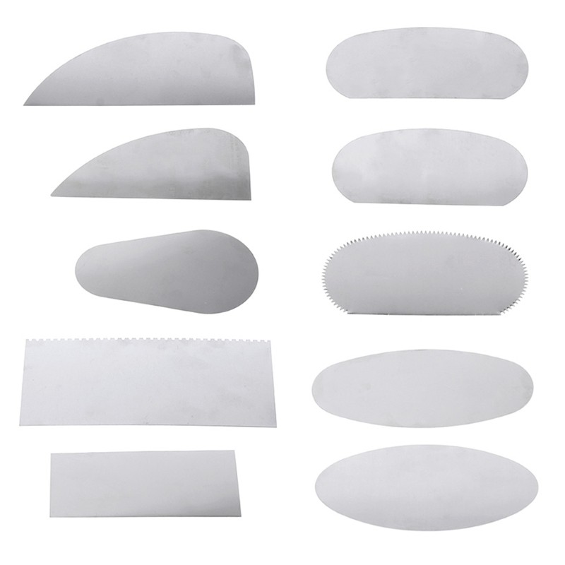 10PCS Pottery Clay Steel Scraper For Polymer Steel Cutter Ceramic Serrated Tools
