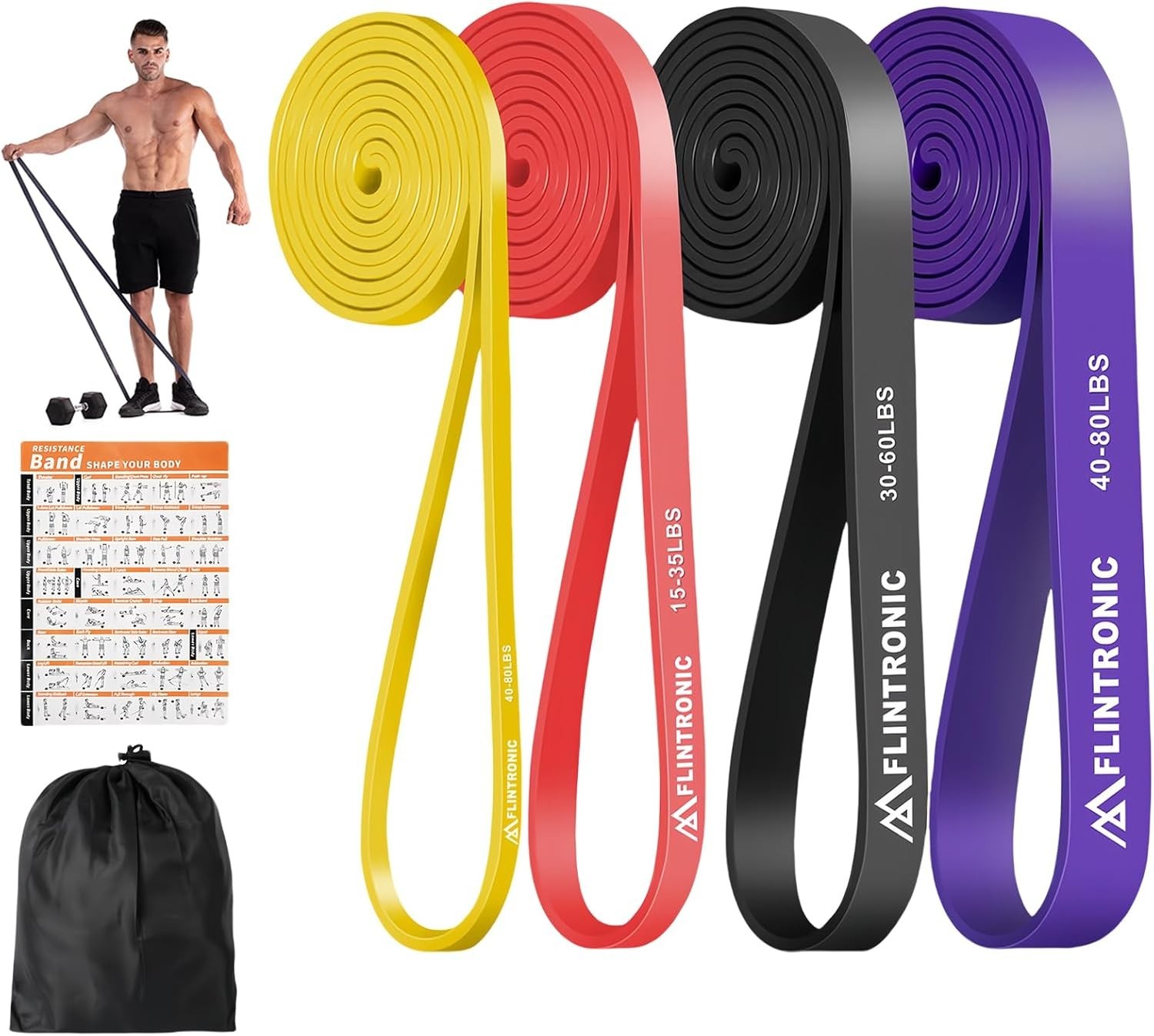 ELASTIC Gym Bands 4 COLORS Calisthenics Cross Fit Pull Push Up Exercises