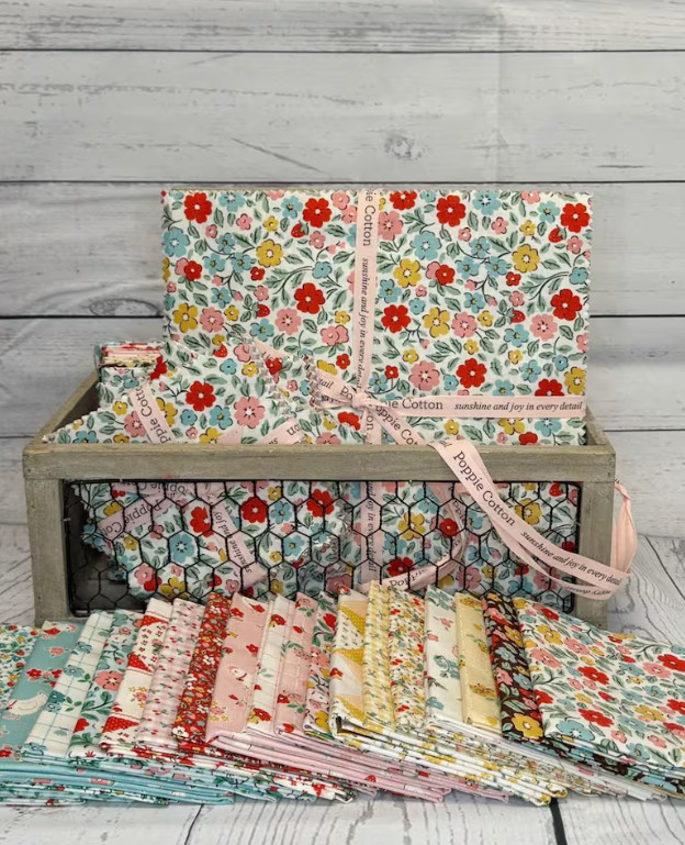 Farmhouse Fancy Fabric Bundle, Elea Lutz Poppie Cotton, 20 pcs US warehouse