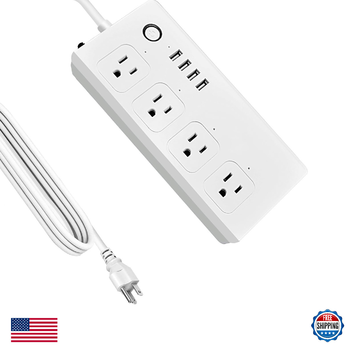 XENON ZigBee Smart Power Strip, APP/Voice/Timer, 4 Individual Outlets