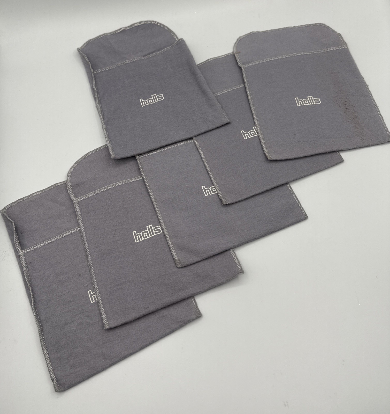 6 Hall's Silver Bell Felts Cloth Anti Tarnish Polishing Storage Bags 6"x8"