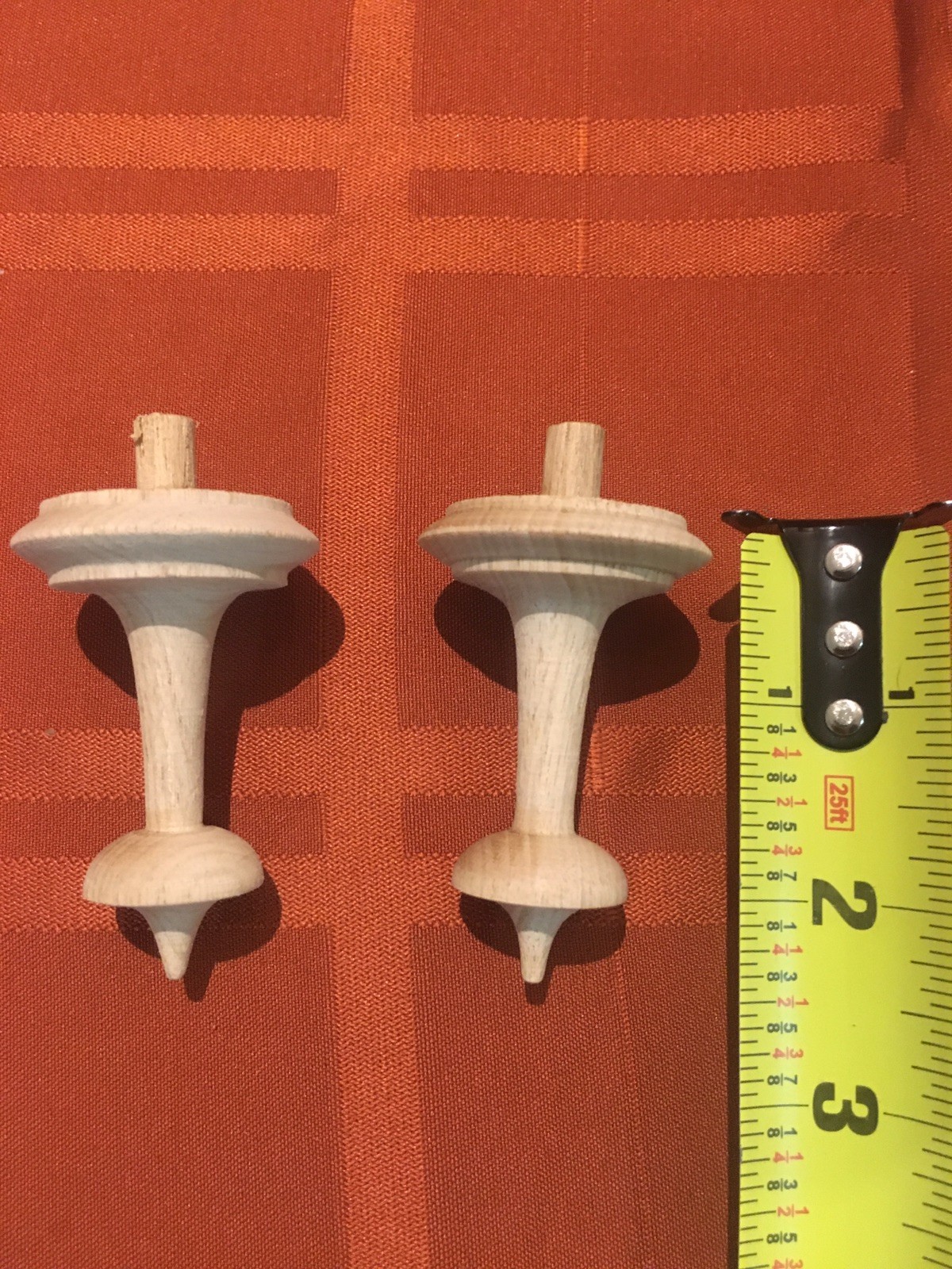 Railroad  Cuckoo Clock Solid Wood Finial 2 5/8”( Set Of 2) New .