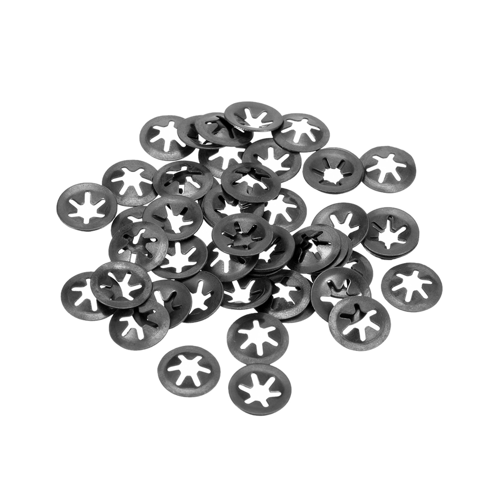 50pcs M4 Internal Tooth Star Locking Washer - [4mmID x 12mmOD] 65Mn Steel