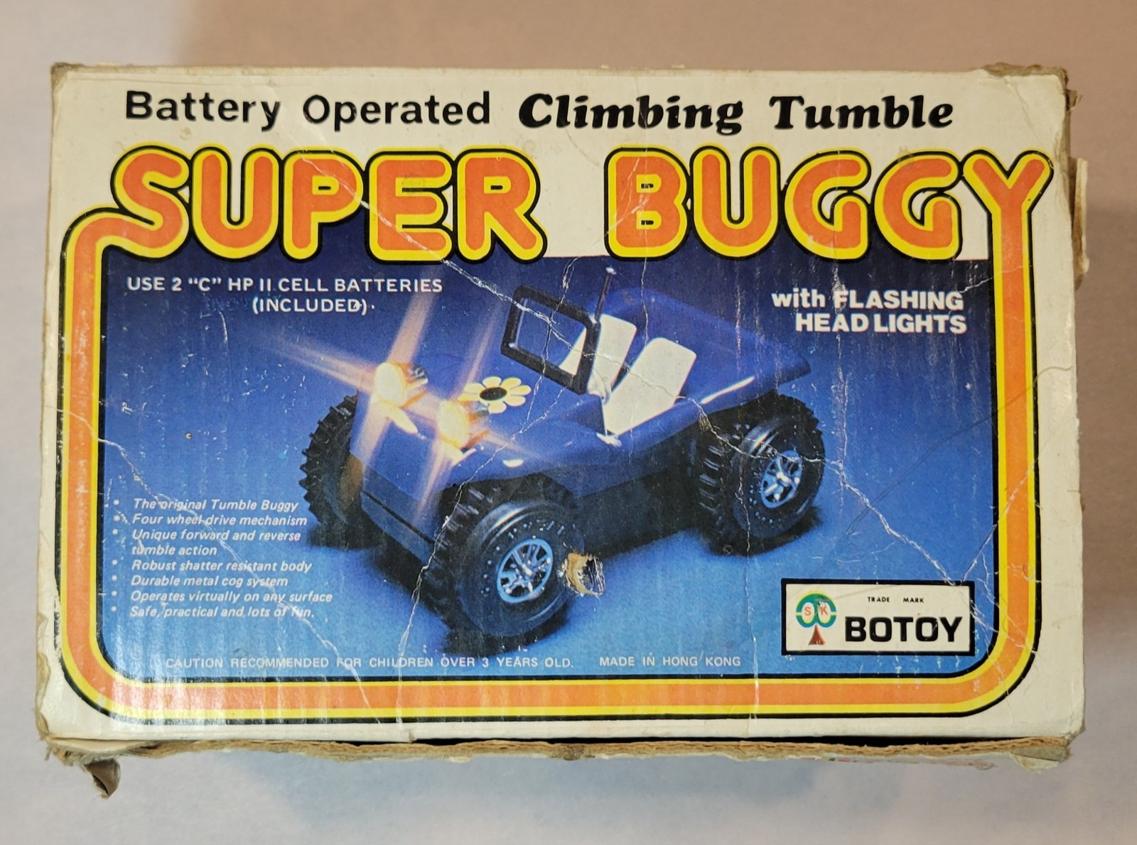 1970s Botoy Super Buggy Climbing Tumble Toy Car Item No. 777L w/ Box Works!