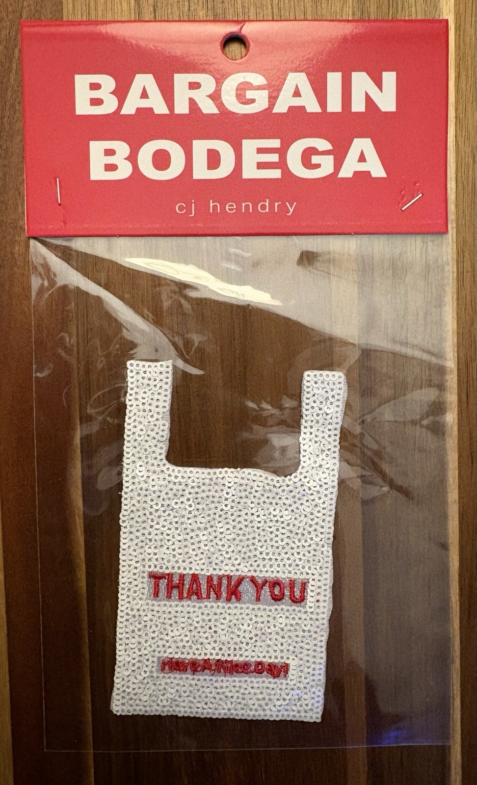 SEALED BRAND NEW CJ Hendry Bargain Bodega LMTD Edition Sequin Patch THANKYOU BAG