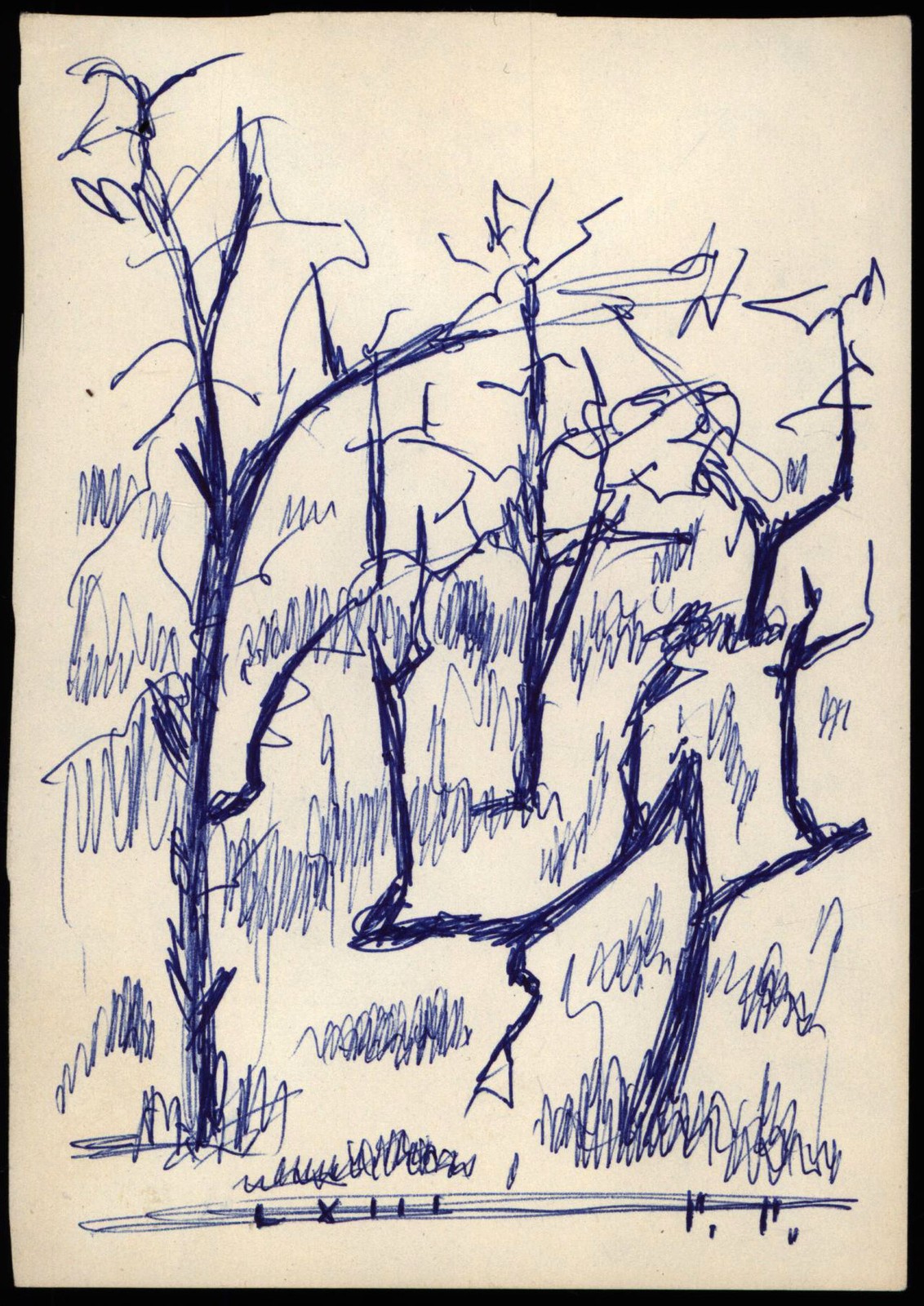 Rossig, Black Lake. (1963). [Signed Original Drawing.]