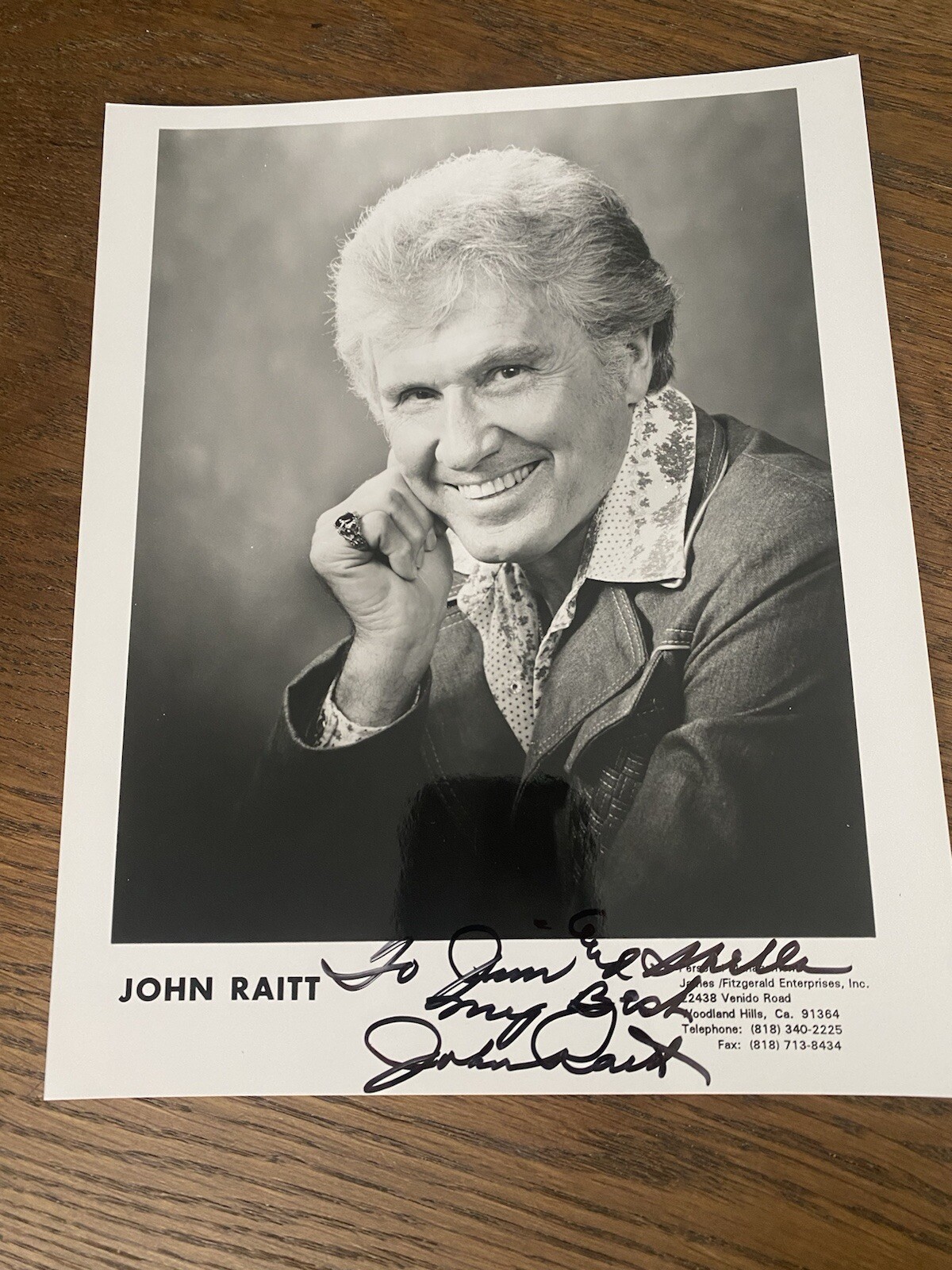 John Raitt - Signed Vintage Photograph (Actor) Headshot 8x10 Inch Rare Original