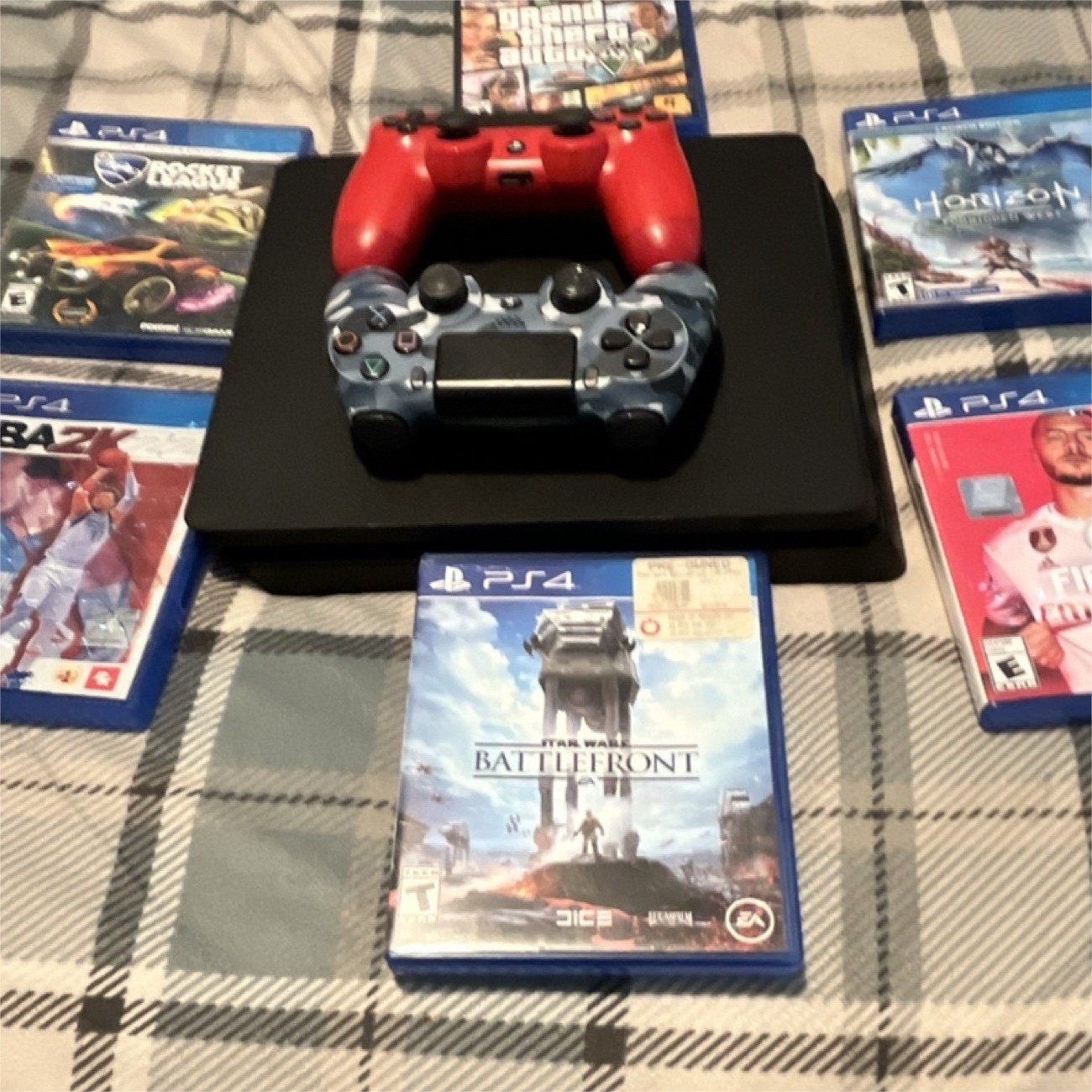 Sony PlayStation 4 Console with 2 Wireless Controllers &  6 PS4 Games