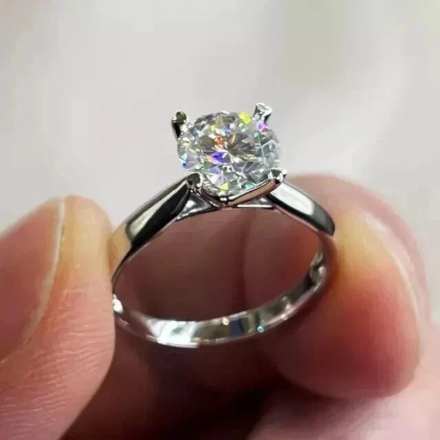 2.00Ct Round Cut Lab Created Diamond 14K White Gold Plated Engagement Ring