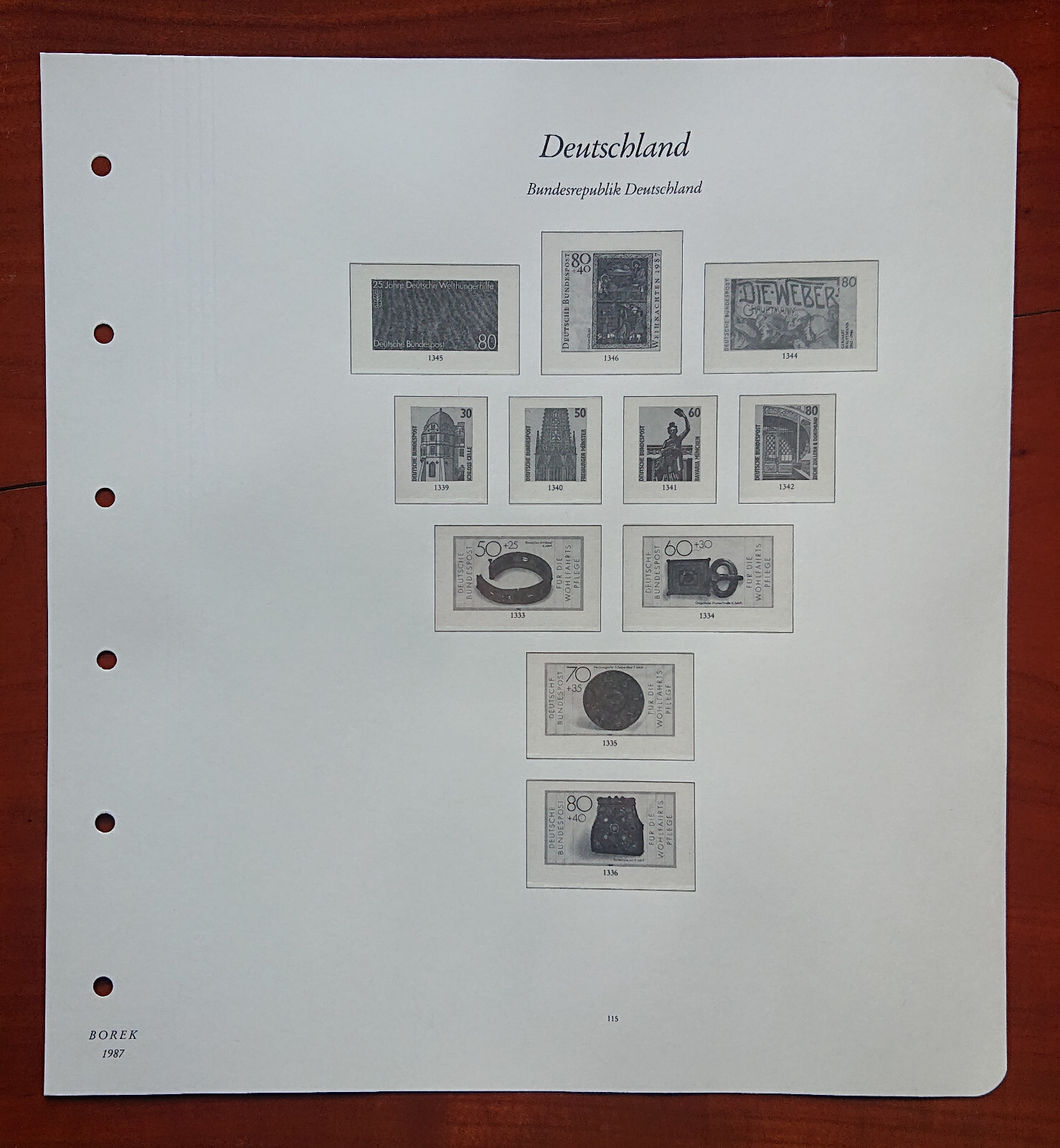 Vordruckblatt Federal Republic Germany Borek 1987 S.S.115 Art Culture Building