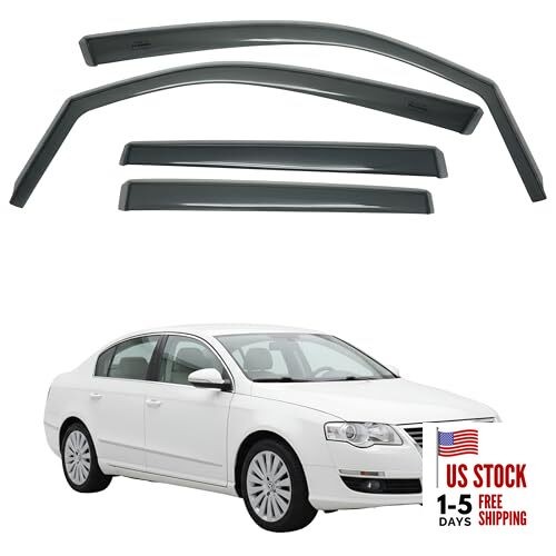in-Channel Car Window Rain Guard Passat B6 4-Door Sedan 2006-2010 4pcs