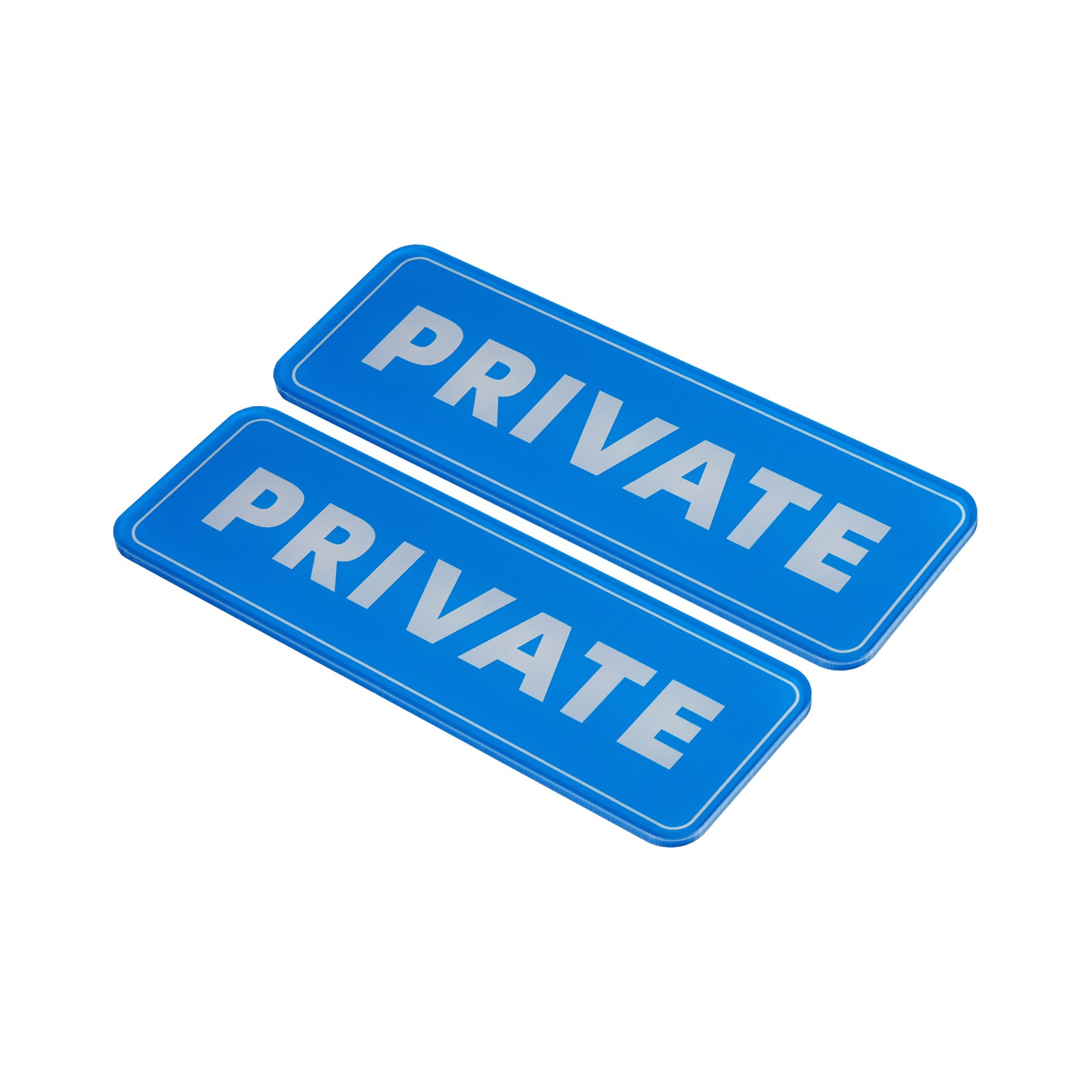 Private Sign, Acrylic 6"x2" Car Sticker Sign Holder, Blue 2pcs
