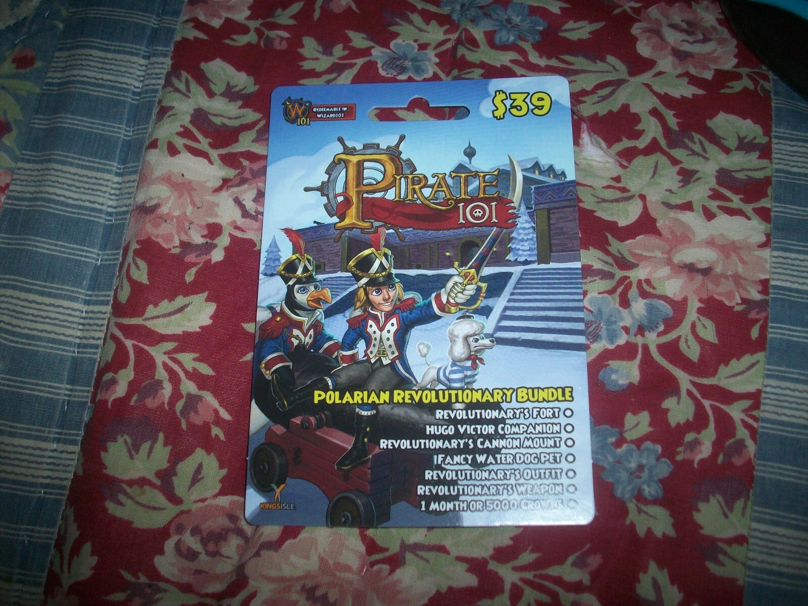 new Wizard Pirate 101 Polarian Revolutionary Bundle Gift Card Crowns Water Dog +