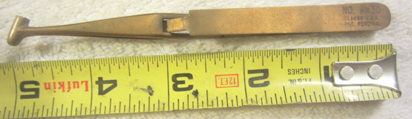1 brass Clauss AW30 Heat Sink Tweezer Anti-Wick Clauss Bullet-Head Vtg tool
