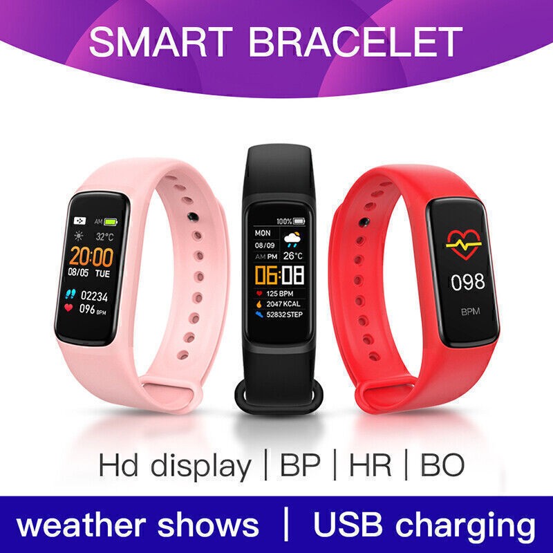Unisex Smart Bracelet Heart Rate Blood Pressure Monitor Fitness Tracker Watch