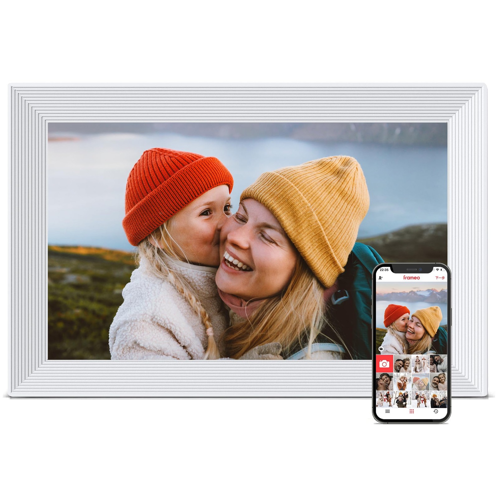 Digital Picture Frame, 10.1 inch Frameo Digital Frame WiFi, 1280 * 800 IPS HD...