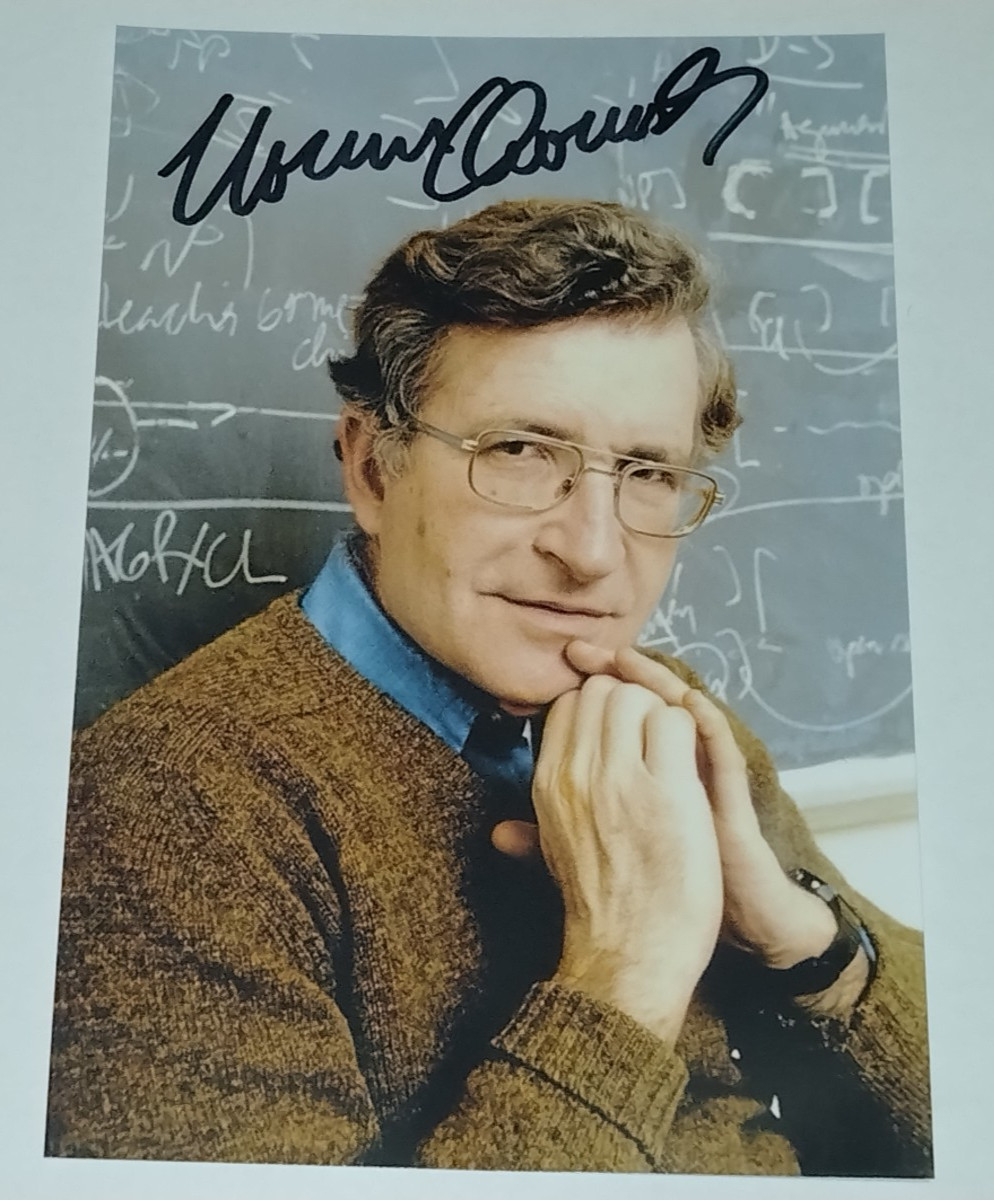 AUTOGRAPH NOAM CHOMSKY HAND SIGNED PHOTO PROFESSOR PHILOSOPHY US SCIENCE LINGUIST