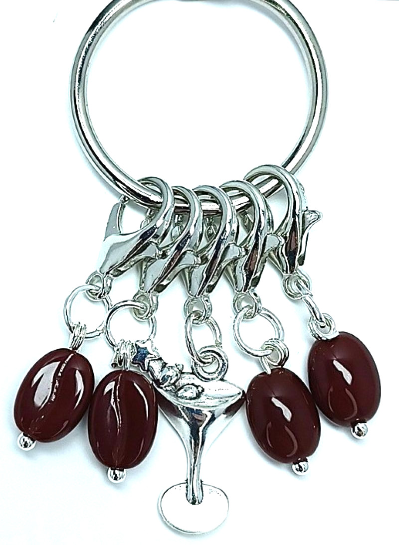 MikieLou Stitch Markers Premium Fine Glass Espresso Martini Knitting Crochet