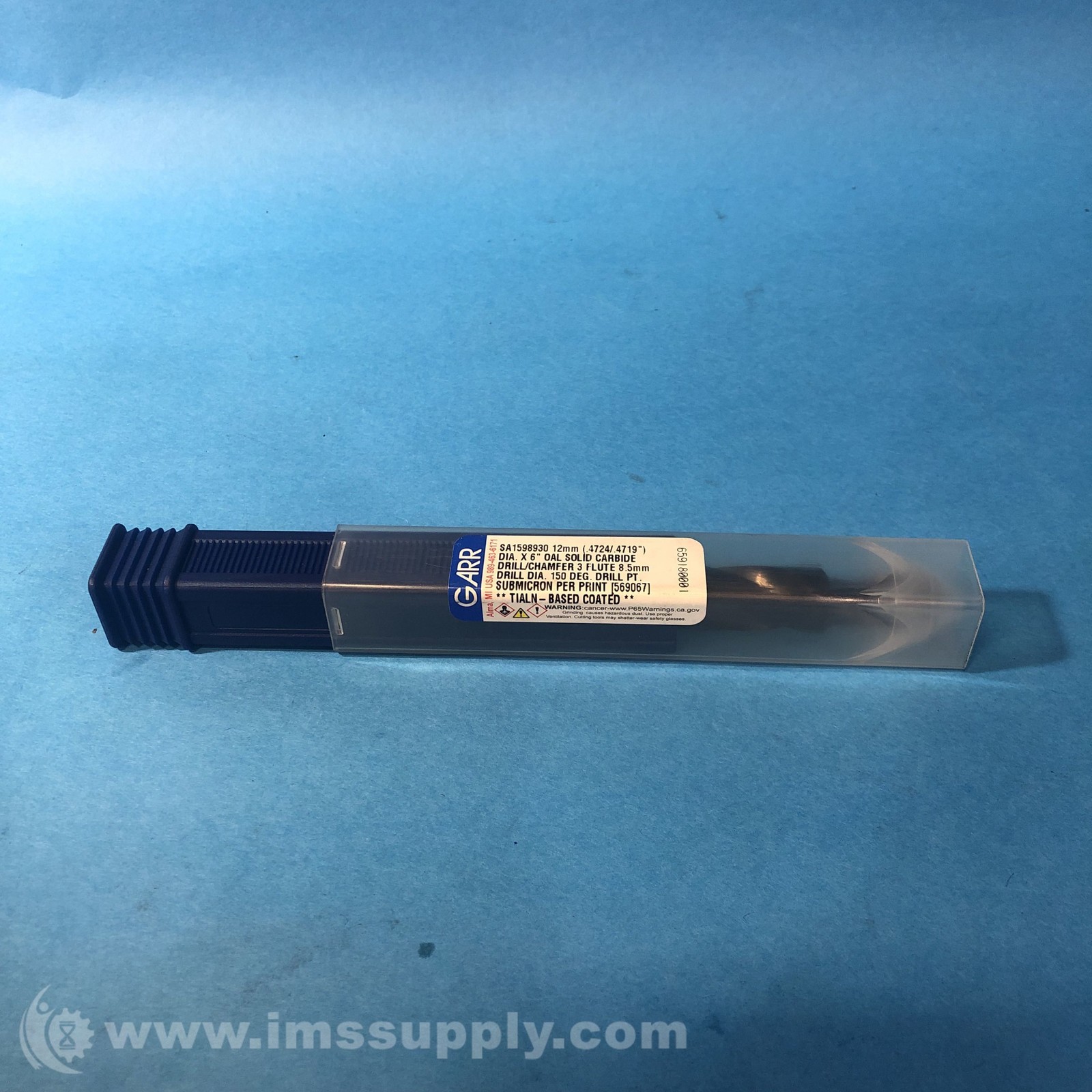 Garr 659180001 12mm DIA x 6" OAL Solid Carbide Drill / Chamfer FNOB