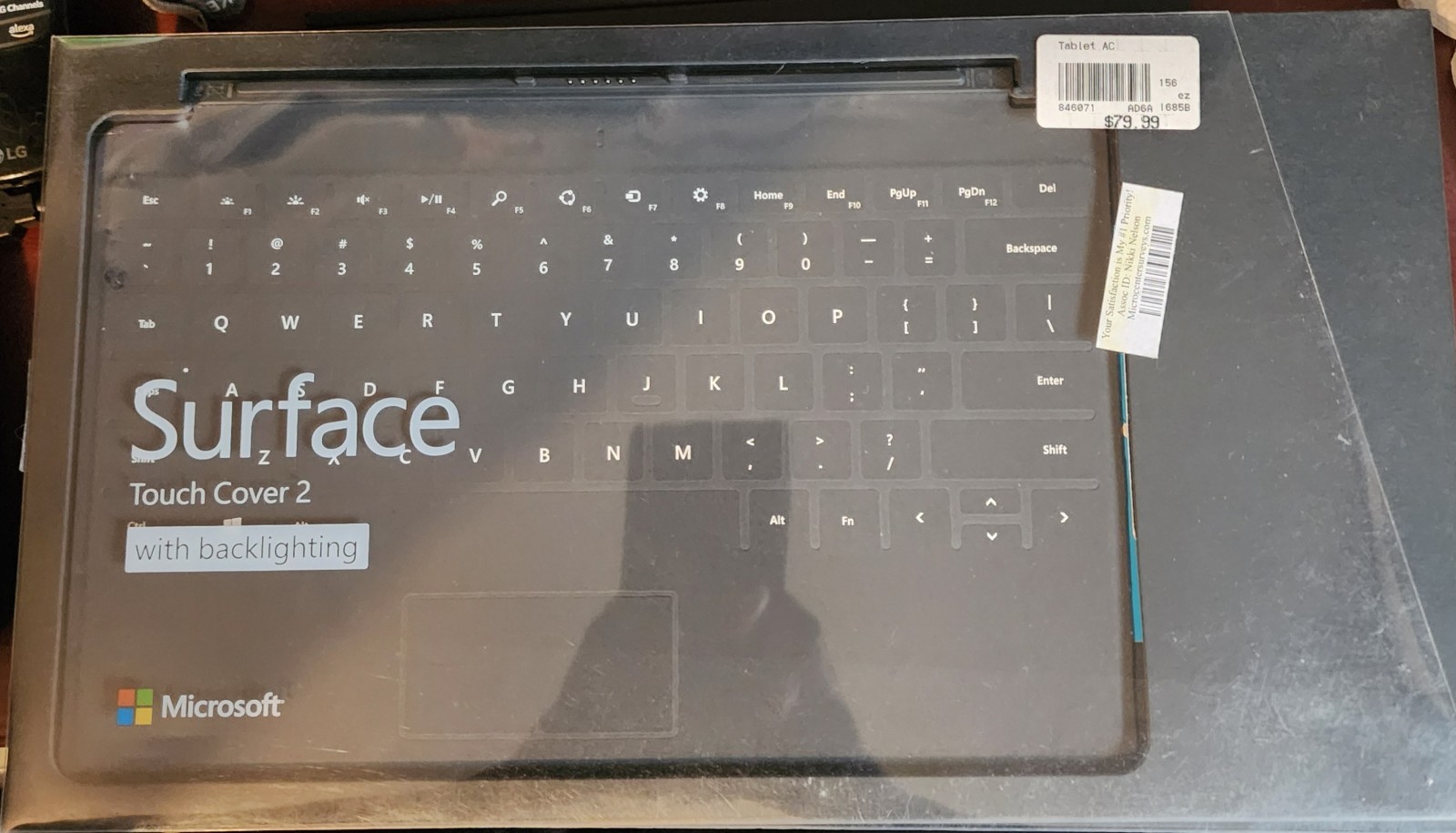 Microsoft Surface Touch Cover 2 Black Model 1570 With Backlighting