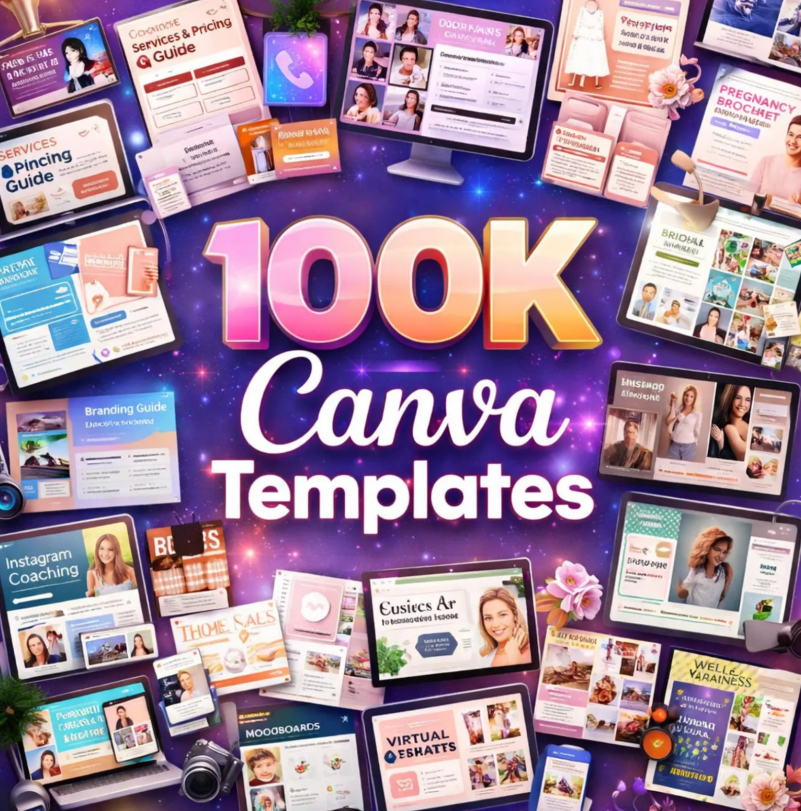 Mega 100,000+ Canva Templates Bundle – Social Media, Instagram, TikTok, Business