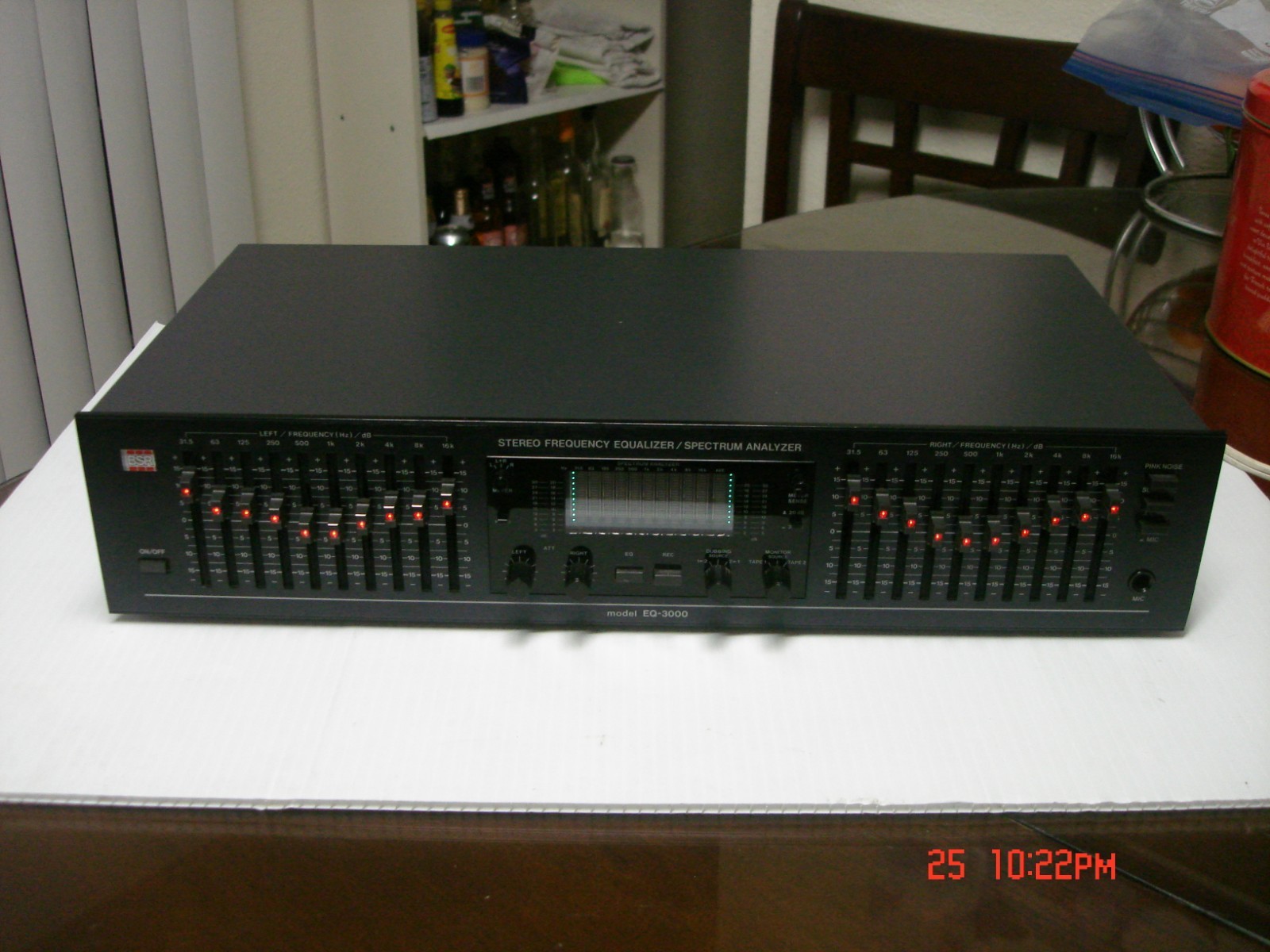 BSR EQ-3000 Stereo Frequency Graphic Equalizer Spectrum Analyzer - Excellent .