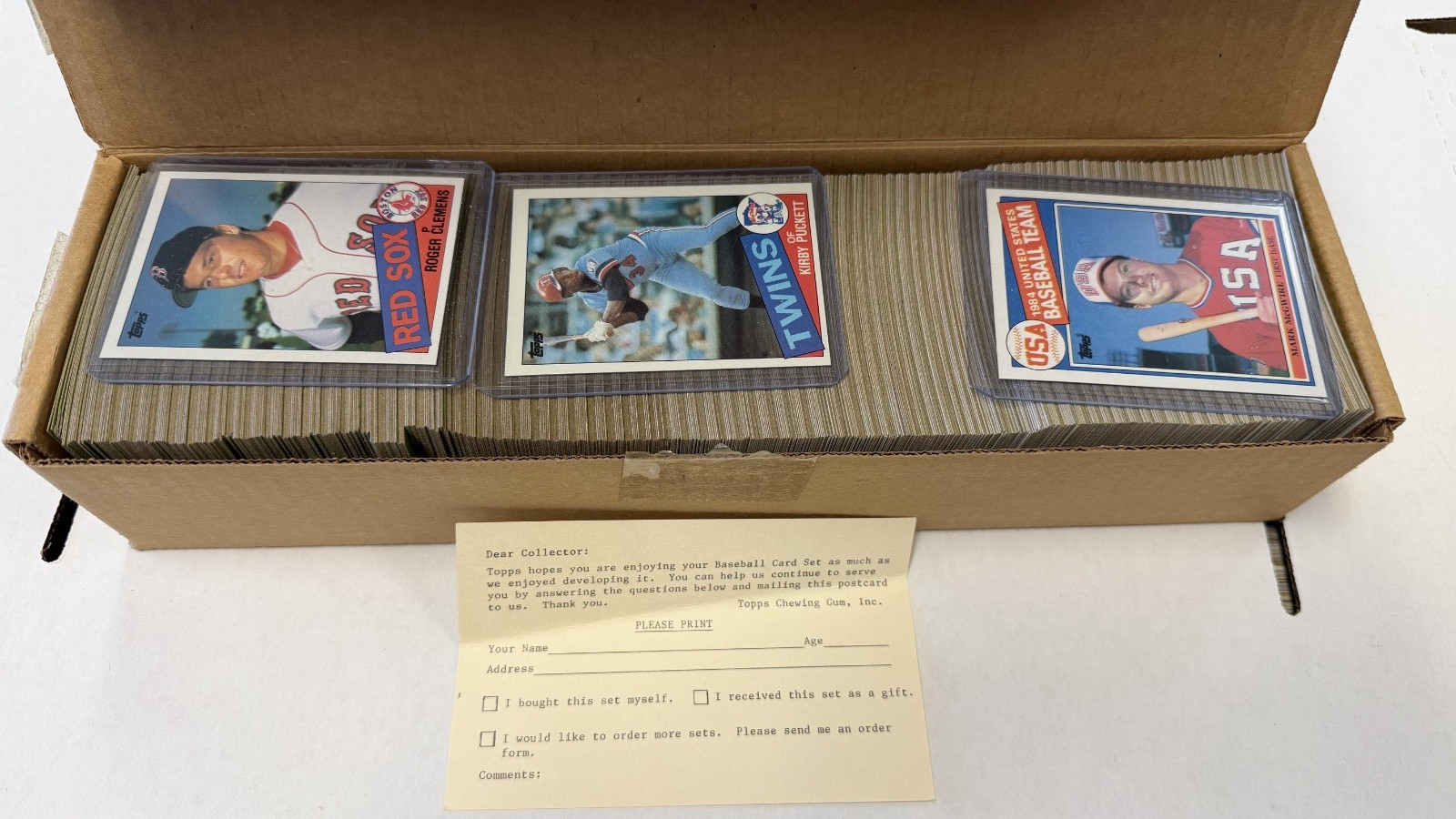 1985 TOPPS BASEBALL, COMPLETE 792 CARD FACTORY SET, CLEMENS, MCGWIRE, 030626